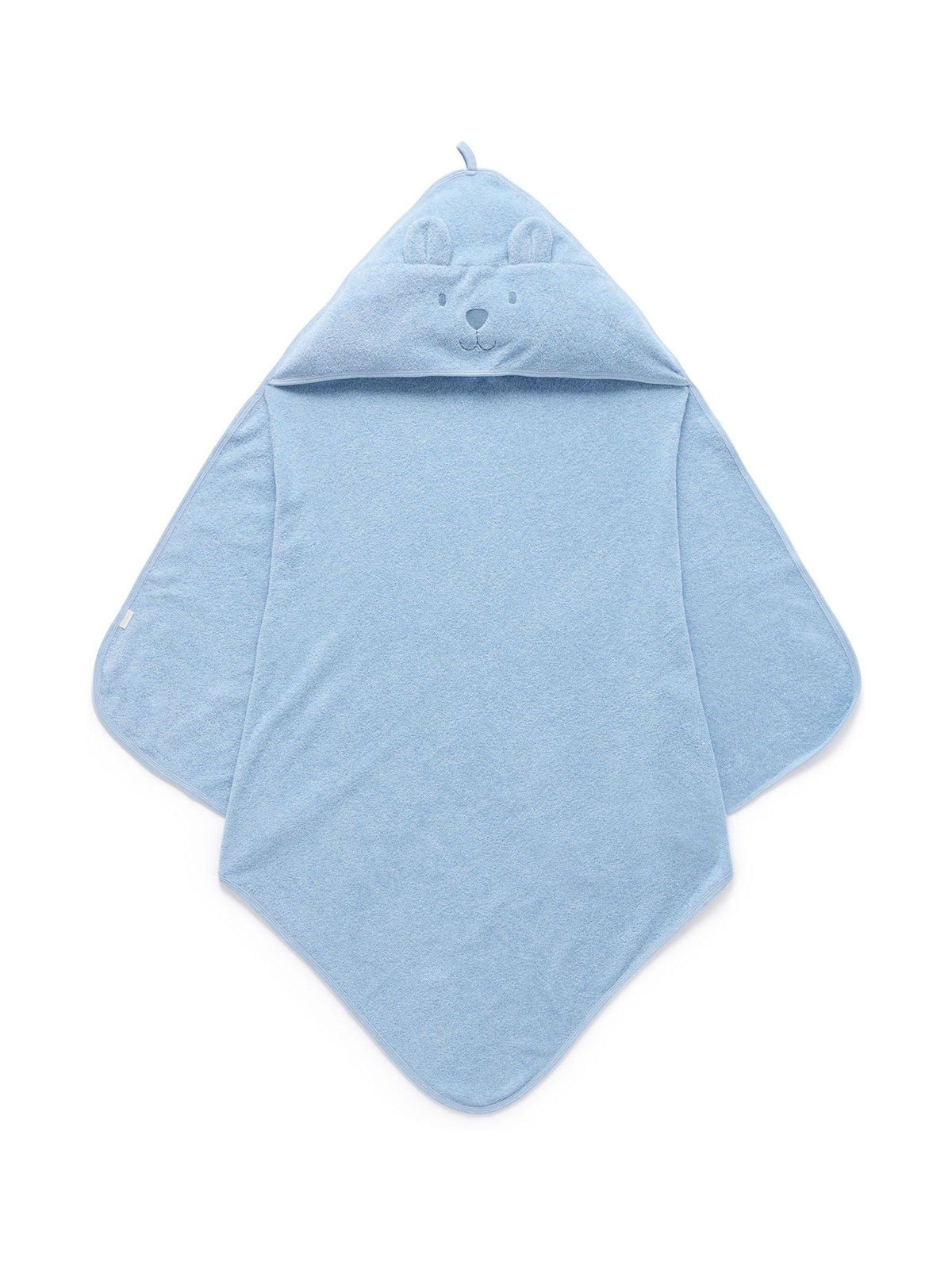 Purebaby blue essential bear towel 80x80cm - British product