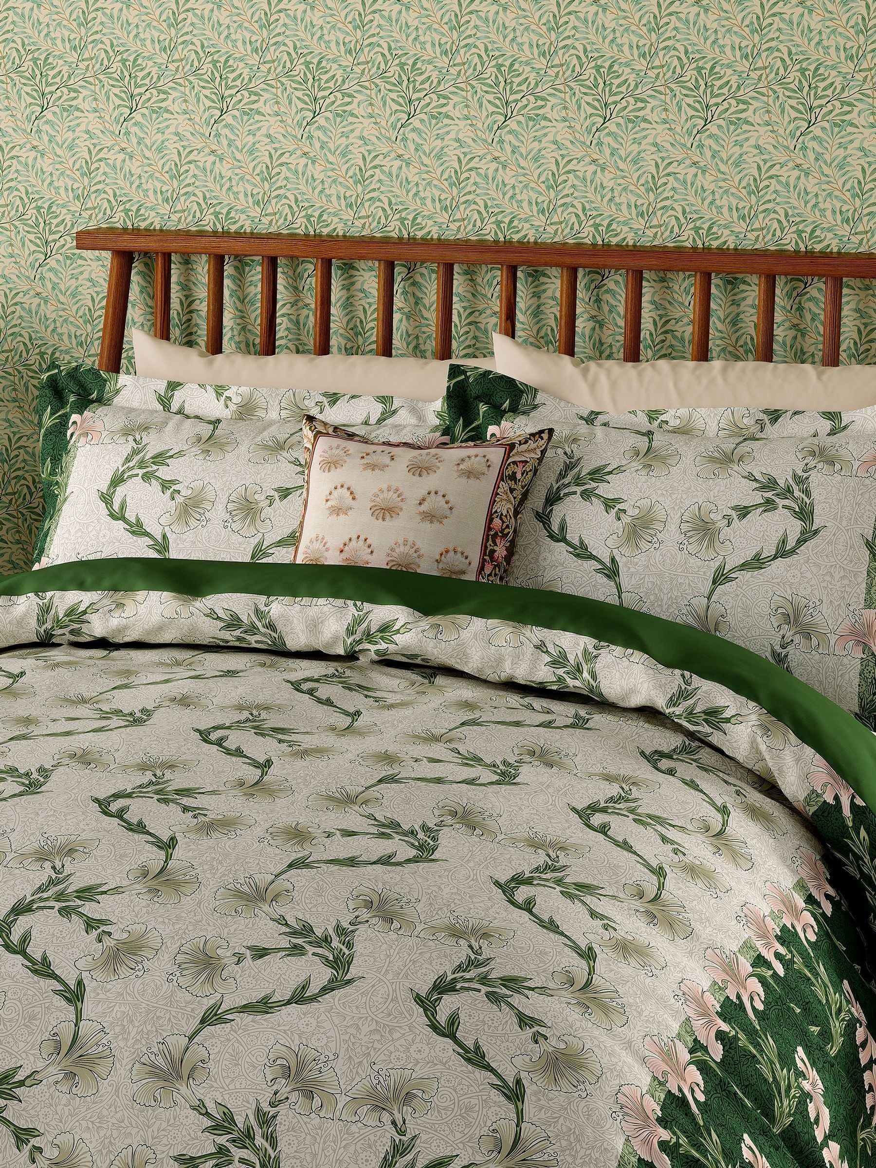 Morris & Co Scrolling Carnation duvet set, imported from the UK