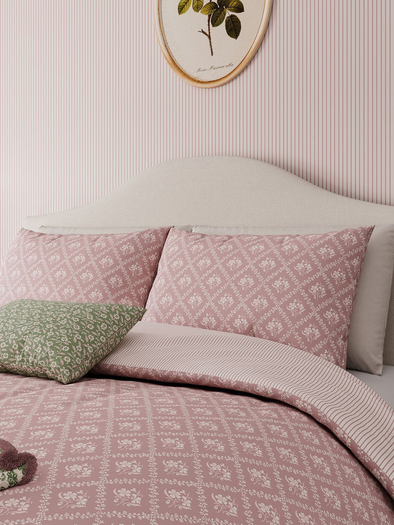 Helena Springfield Pink Meadow Posy 100% Cotton Duvet Set