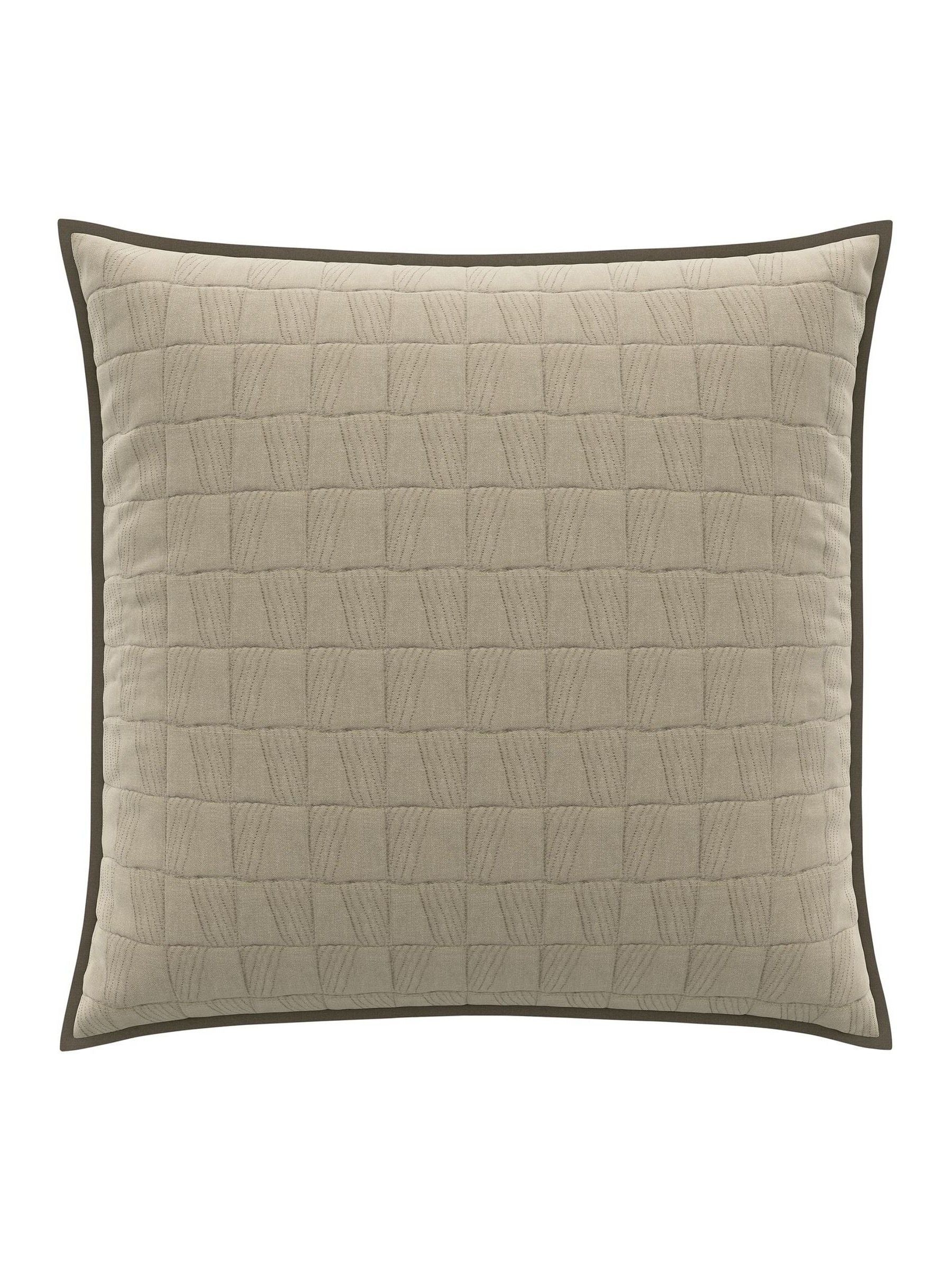 Bedeck of Belfast warm grey Rana quilted pillow sham, UK version