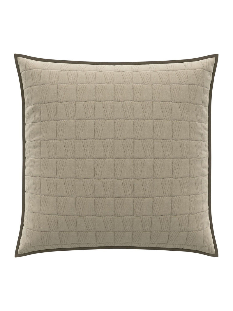 Bedeck of Belfast warm grey Rana quilted pillow sham, UK version
