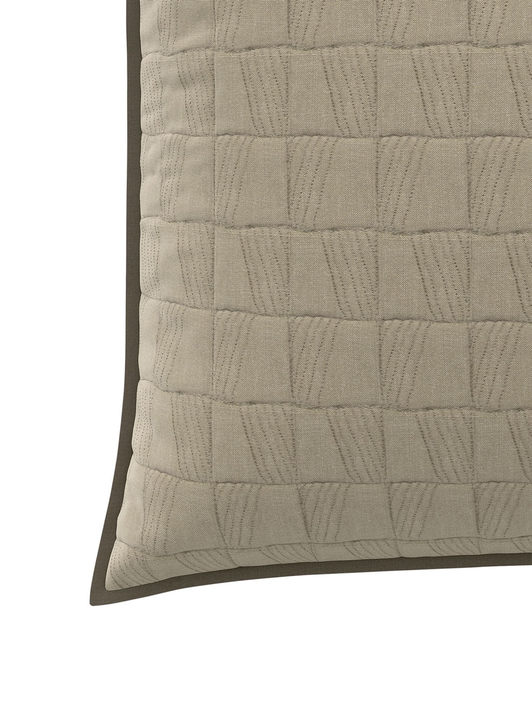 Bedeck of Belfast warm grey Rana quilted pillow sham, UK version