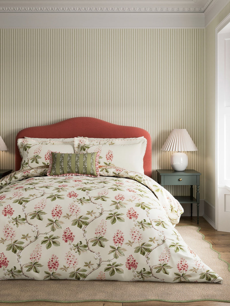 Sanderson Coral Chestnut Tree cushion 60x40cm (British brand)