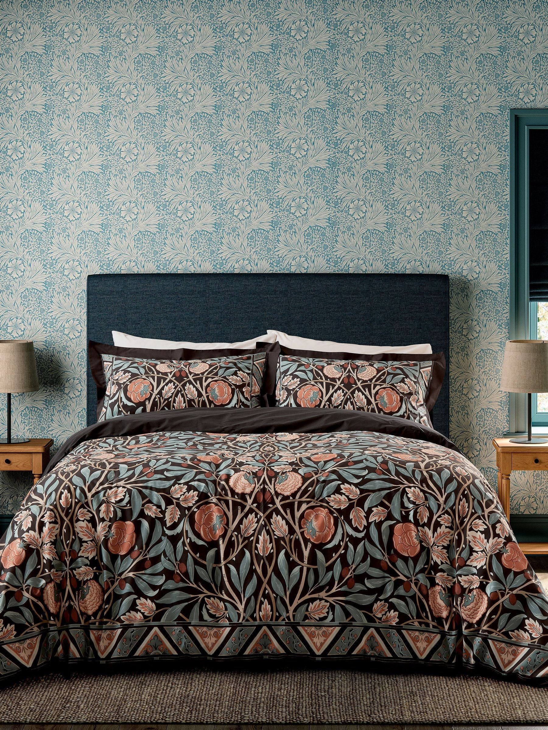 Morris & Co Olive Rose duvet set, imported from the UK