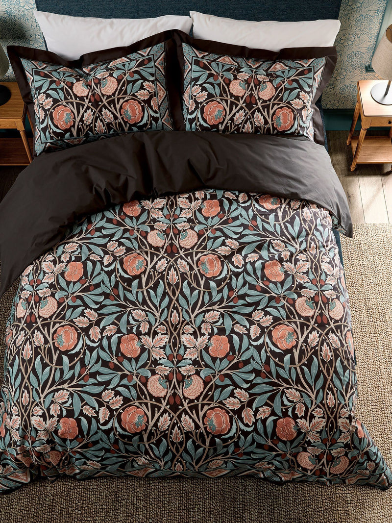 Morris & Co Olive Rose duvet set, imported from the UK