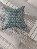 Helena Springfield blue teal folk stripe duvet cover set, UK version