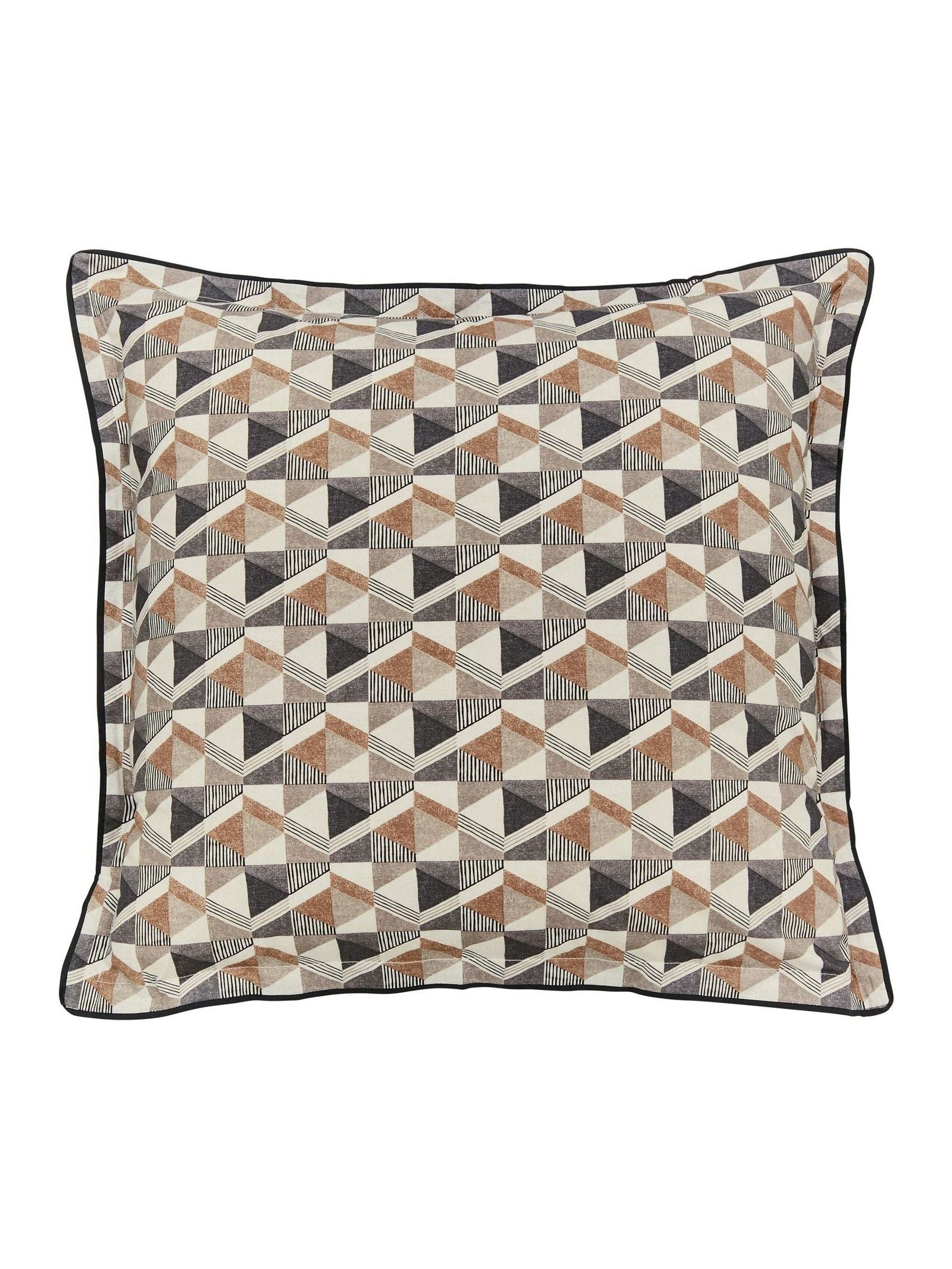 Bedeck of Belfast pillowcases charcoal tan square pair (British brand)