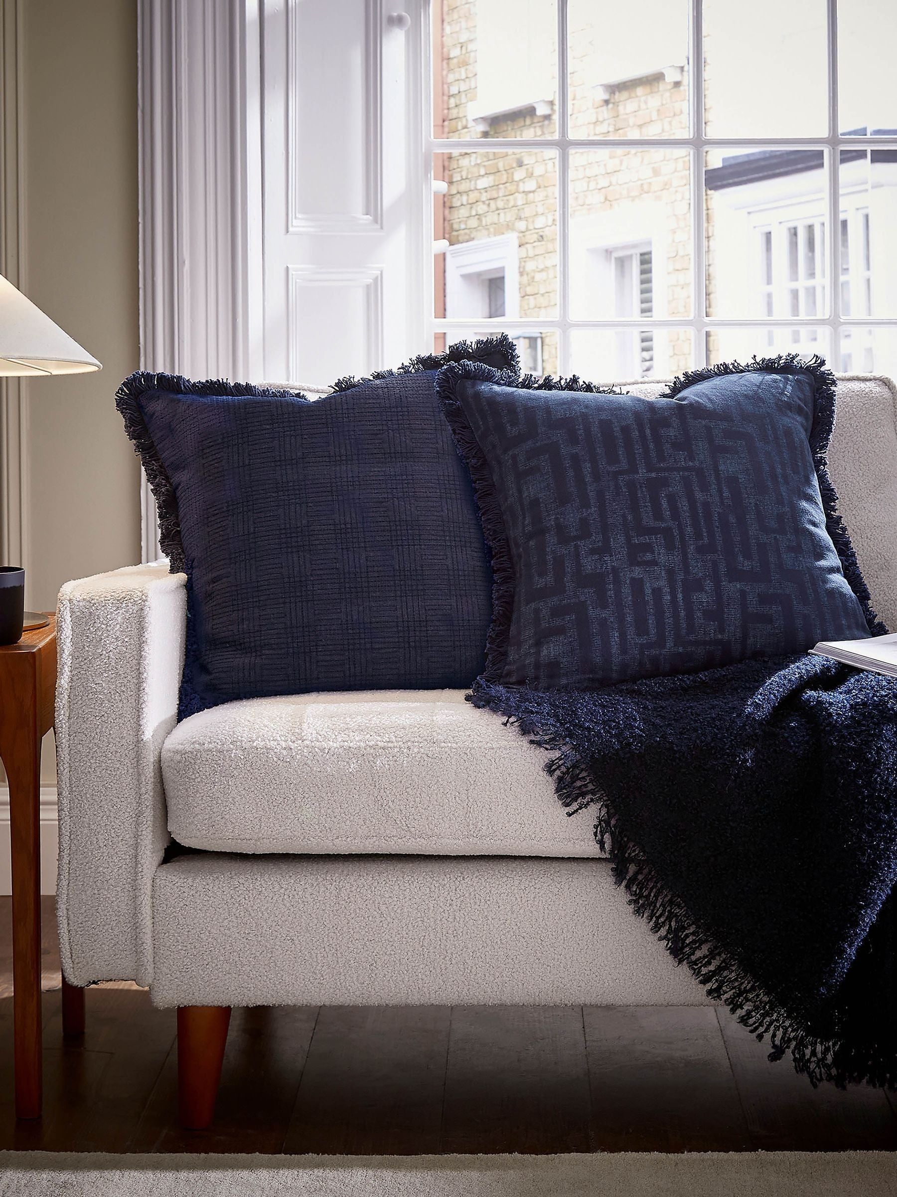 Bedeck of Belfast Navy Aelin cushion 50cm, UK version