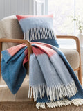 Land & Shore Blue  Red Landscape Cosy Knit Throw