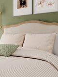 Helena Springfield Green Pink Ticking Stripe 100% Cotton Duvet Set