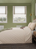 Helena Springfield Green Pink Ticking Stripe 100% Cotton Duvet Set