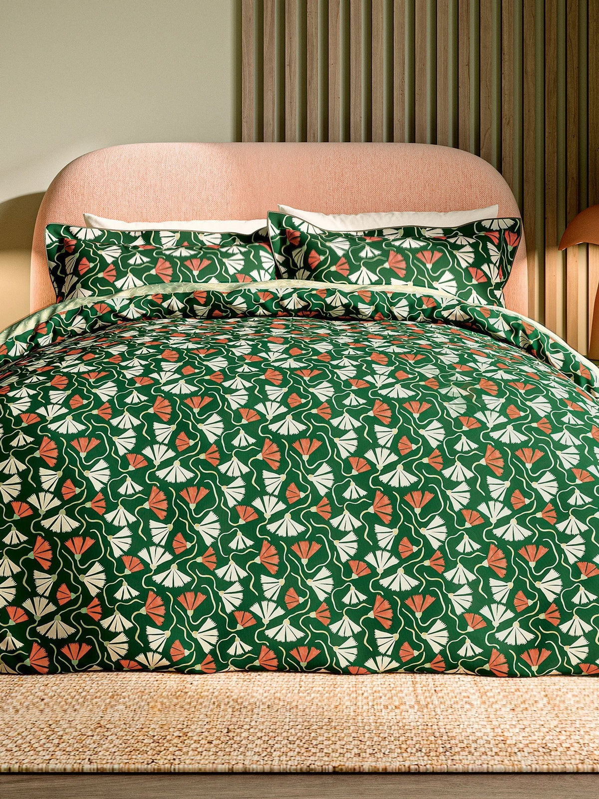 Scion Green Fan Floral Print Duvet Set (British brand)