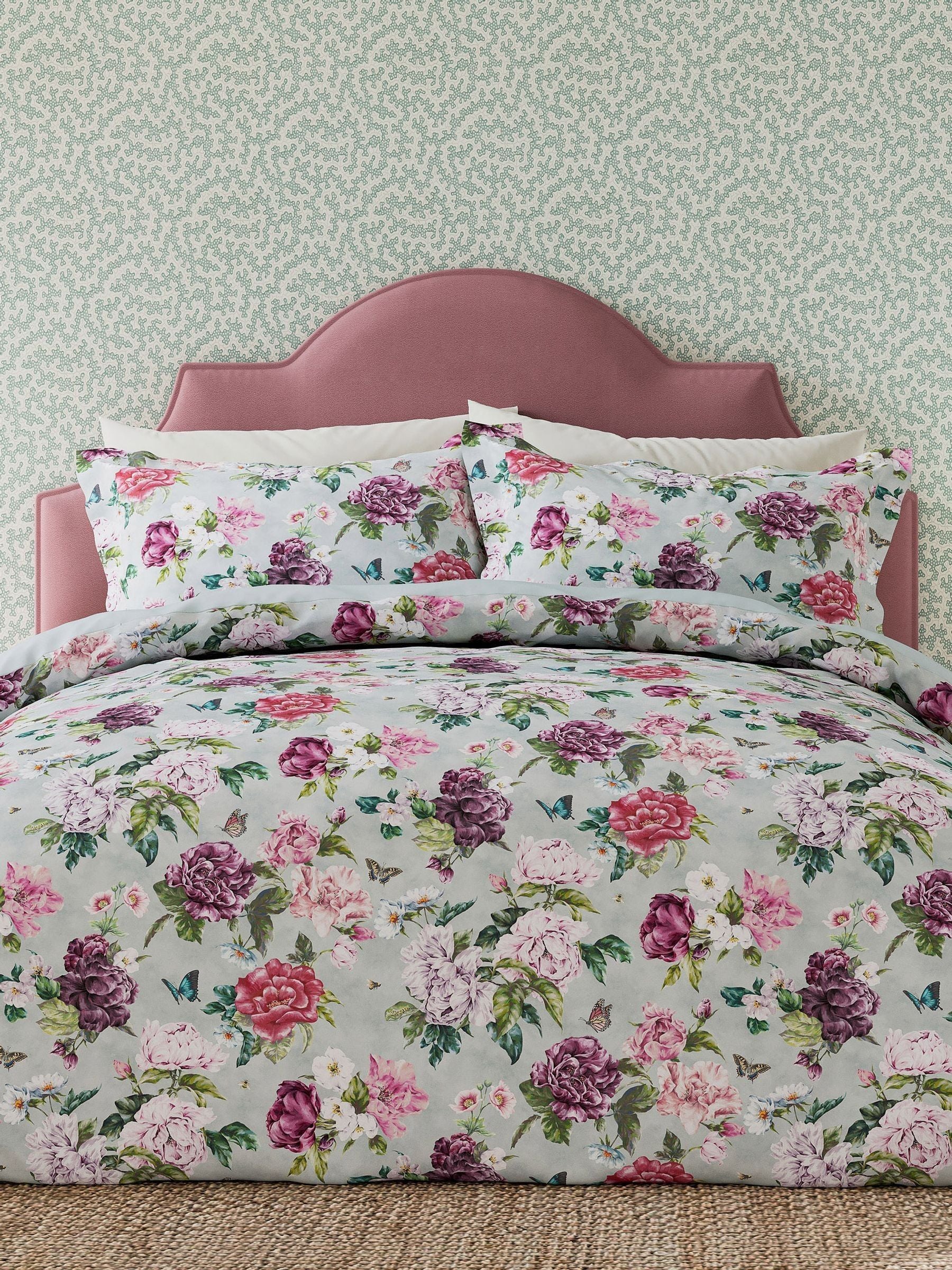 Sanderson Vinyard Rose Summer Peony duvet cover set (British brand)