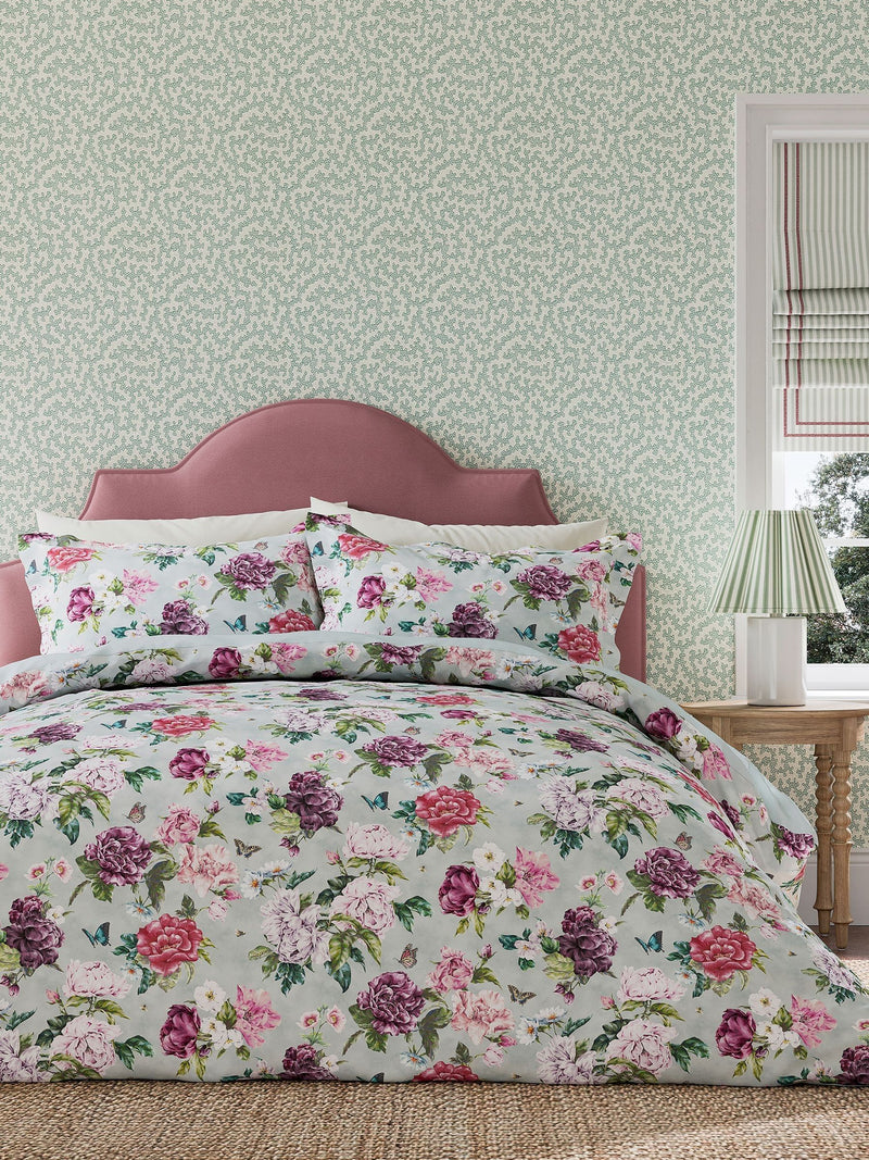 Sanderson Vinyard Rose Summer Peony duvet cover set (British brand)