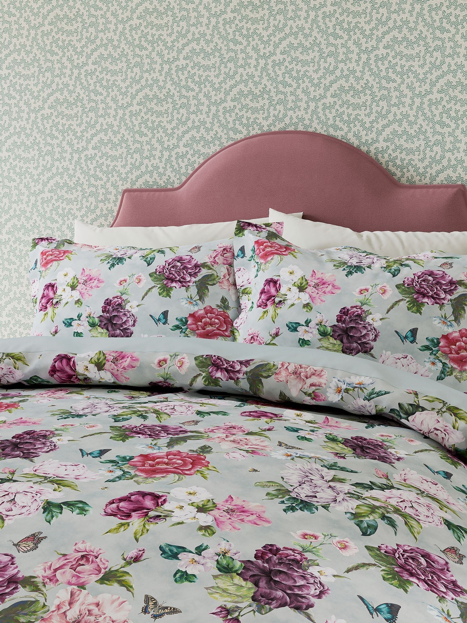 Sanderson Vinyard Rose Summer Peony duvet cover set (British brand)
