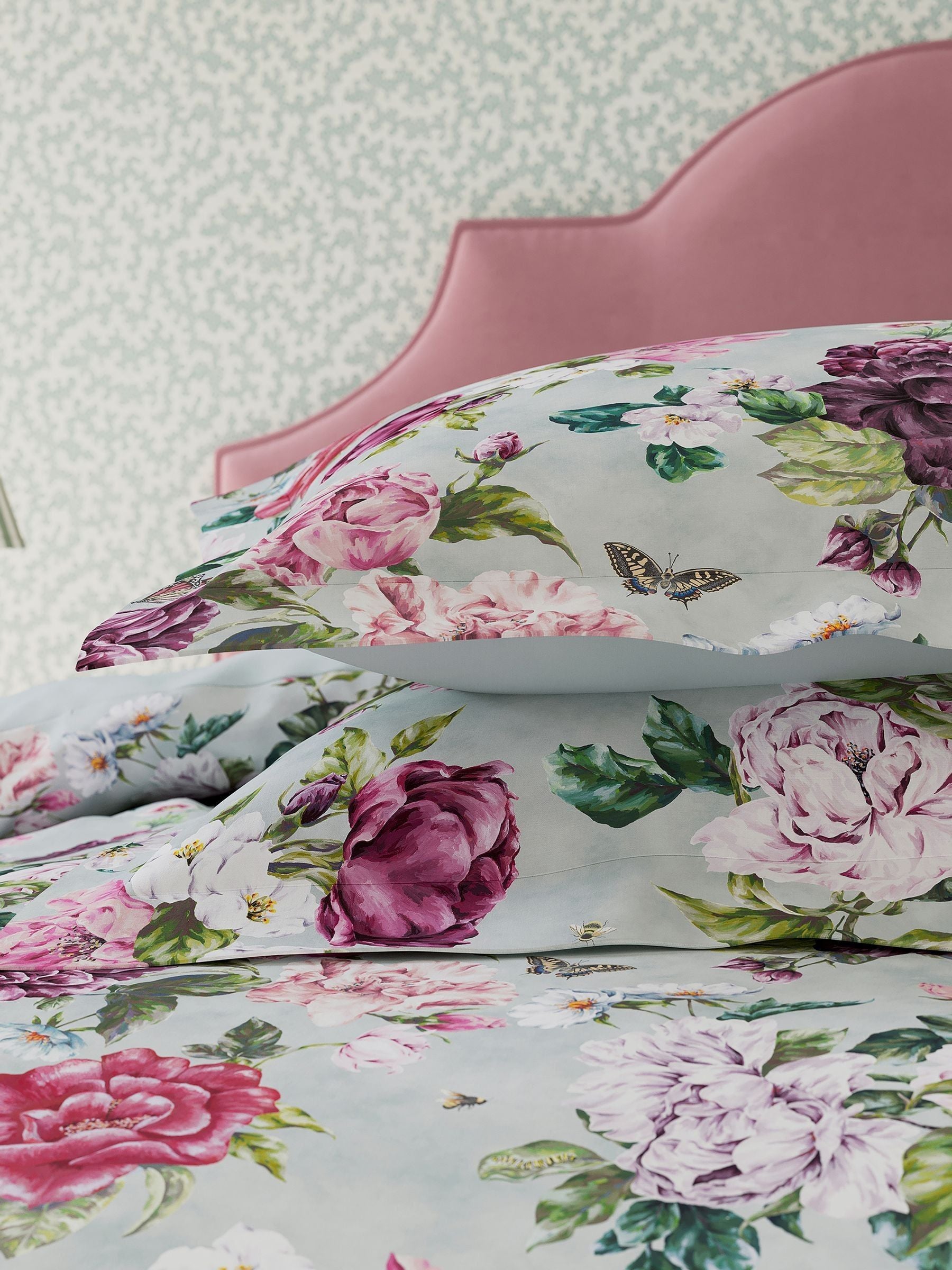 Sanderson Vinyard Rose Summer Peony duvet cover set (British brand)