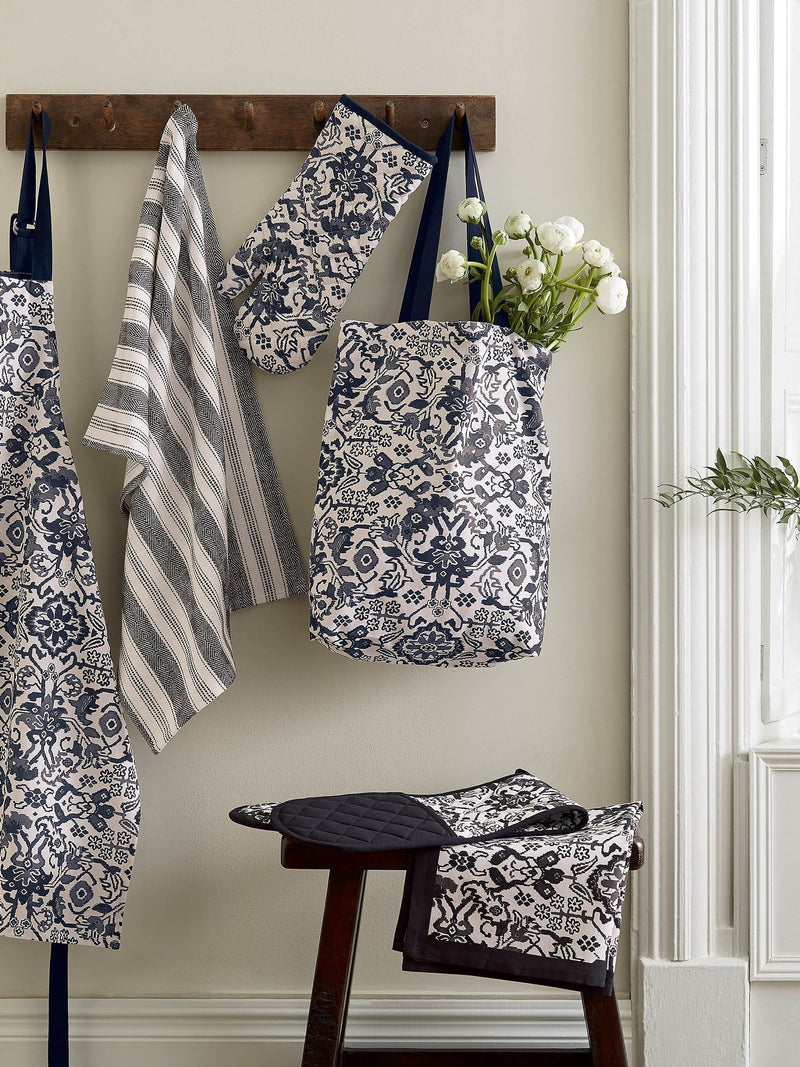 Bedeck of Belfast charcoal Saja stripe tea towels set of 2 - British product