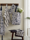 Bedeck of Belfast charcoal Saja stripe tea towels set of 2 - British product