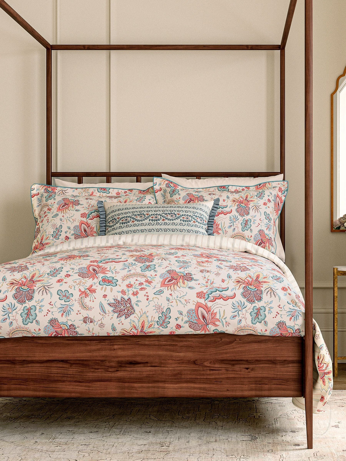 V&A red teal chintz reverie duvet set (British brand)