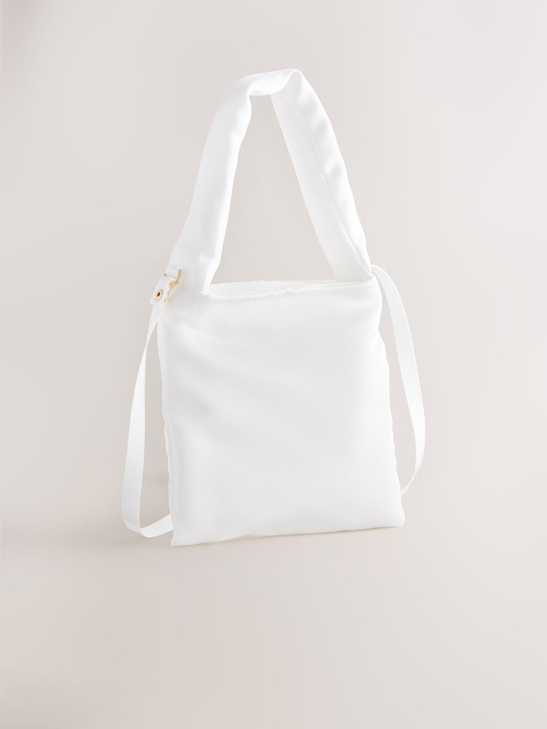 Cream satin bucket bag polyester (British brand)
