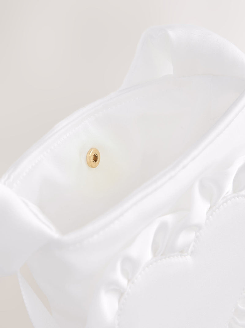 Cream satin bucket bag polyester (British brand)