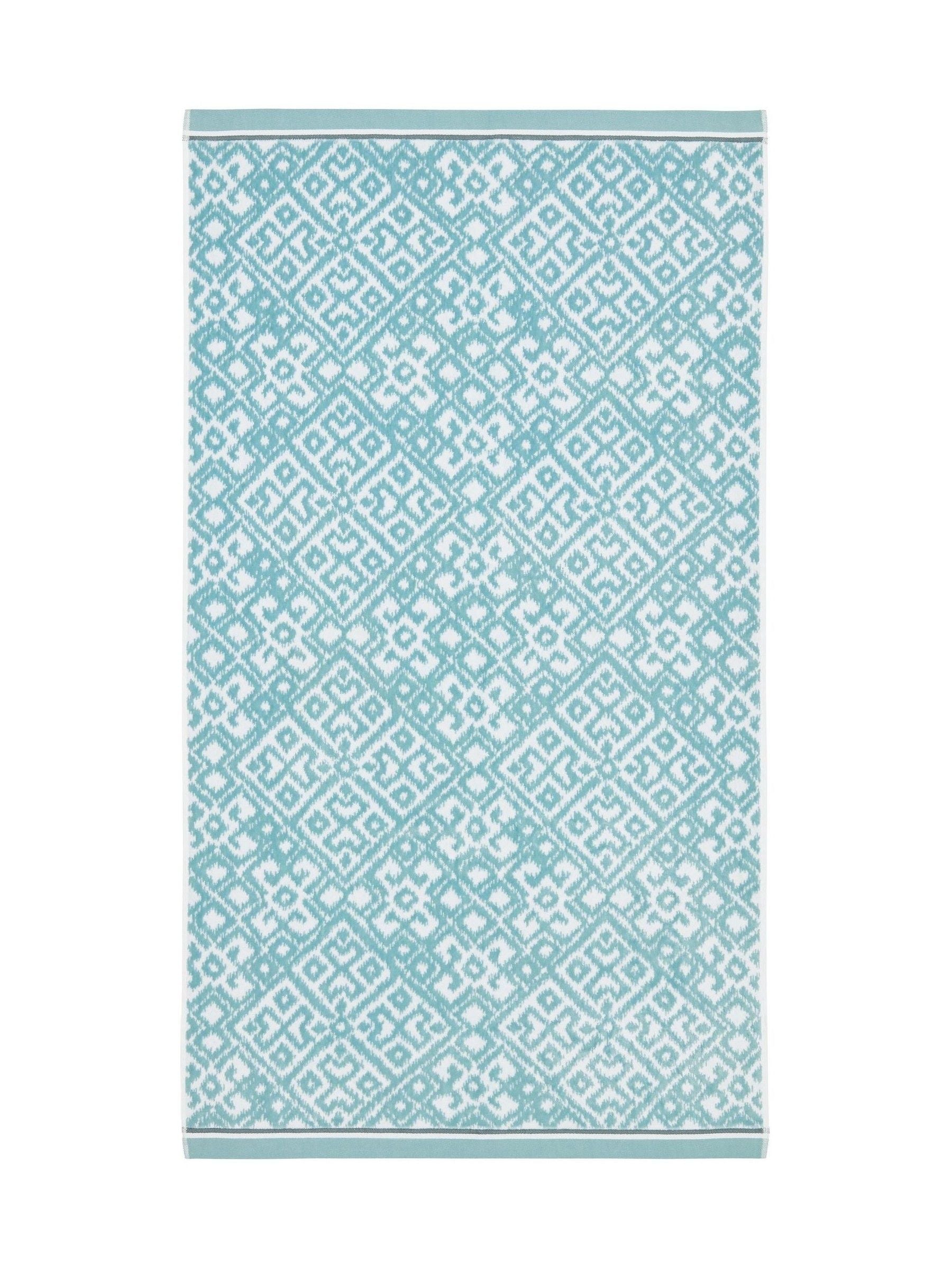 Bedeck of Belfast Celadon Aldin geometric cotton towel, UK version