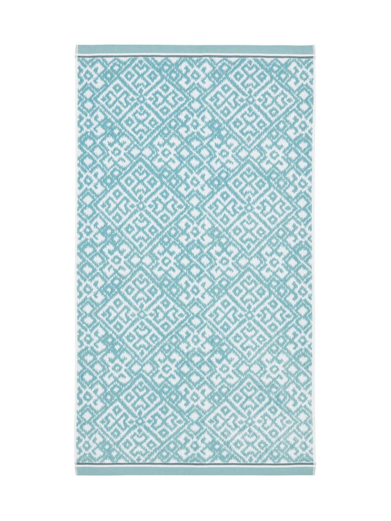 Bedeck of Belfast Celadon Aldin geometric cotton towel, UK version