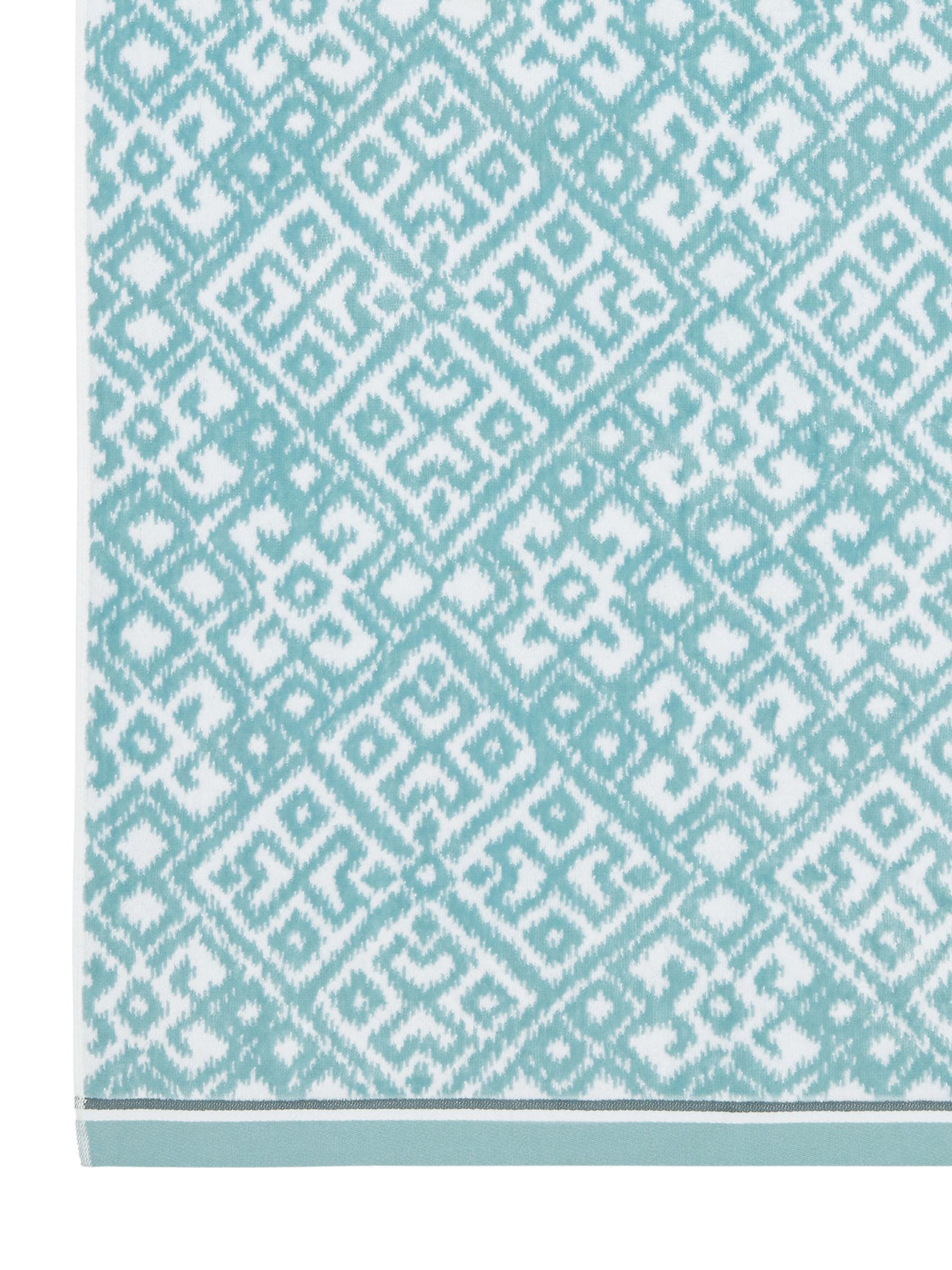 Bedeck of Belfast Celadon Aldin geometric cotton towel, UK version