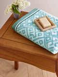 Bedeck of Belfast Celadon Aldin geometric cotton towel, UK version