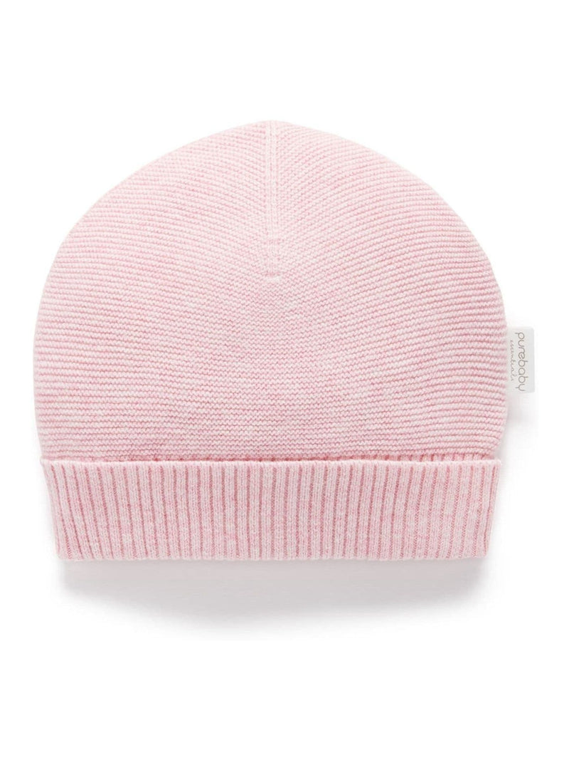 Purebaby pink textured beanie (British brand)