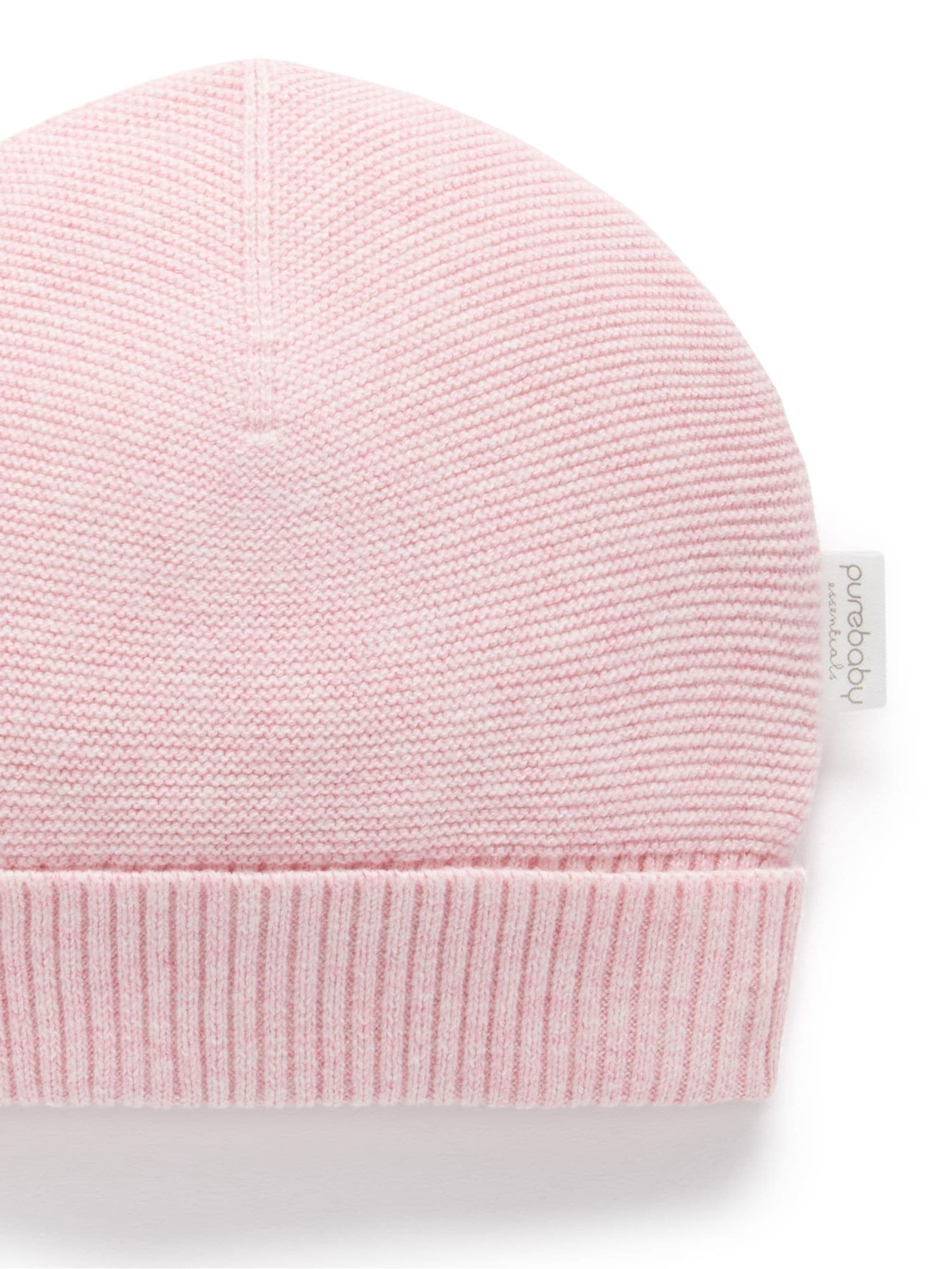 Purebaby pink textured beanie (British brand)
