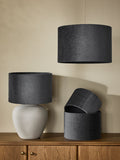 Slate blue chenille drum lampshade (British brand)