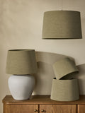 Light olive green chenille tapered ceiling lamp shade (British brand)