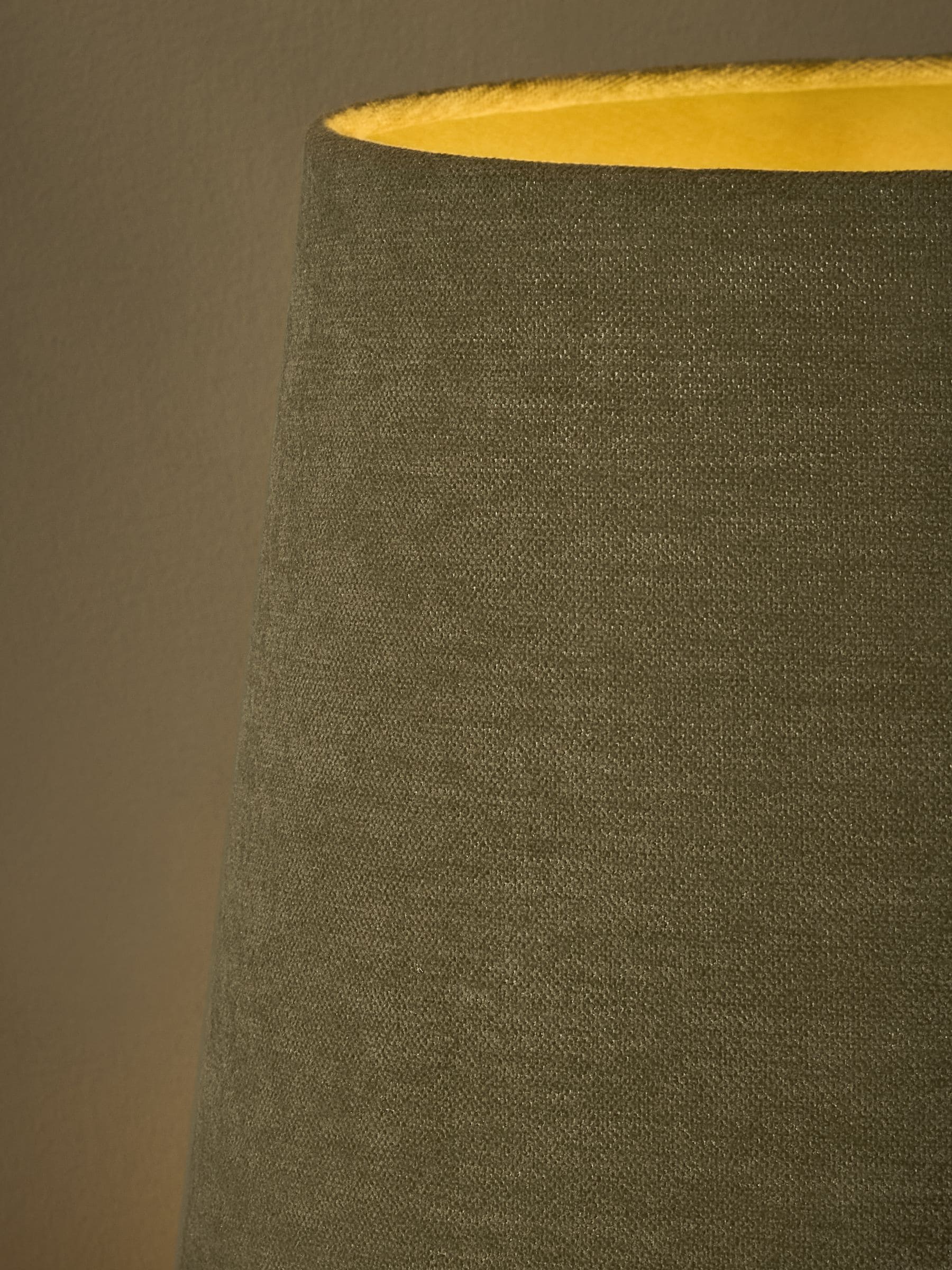 Light olive green chenille tapered ceiling lamp shade (British brand)
