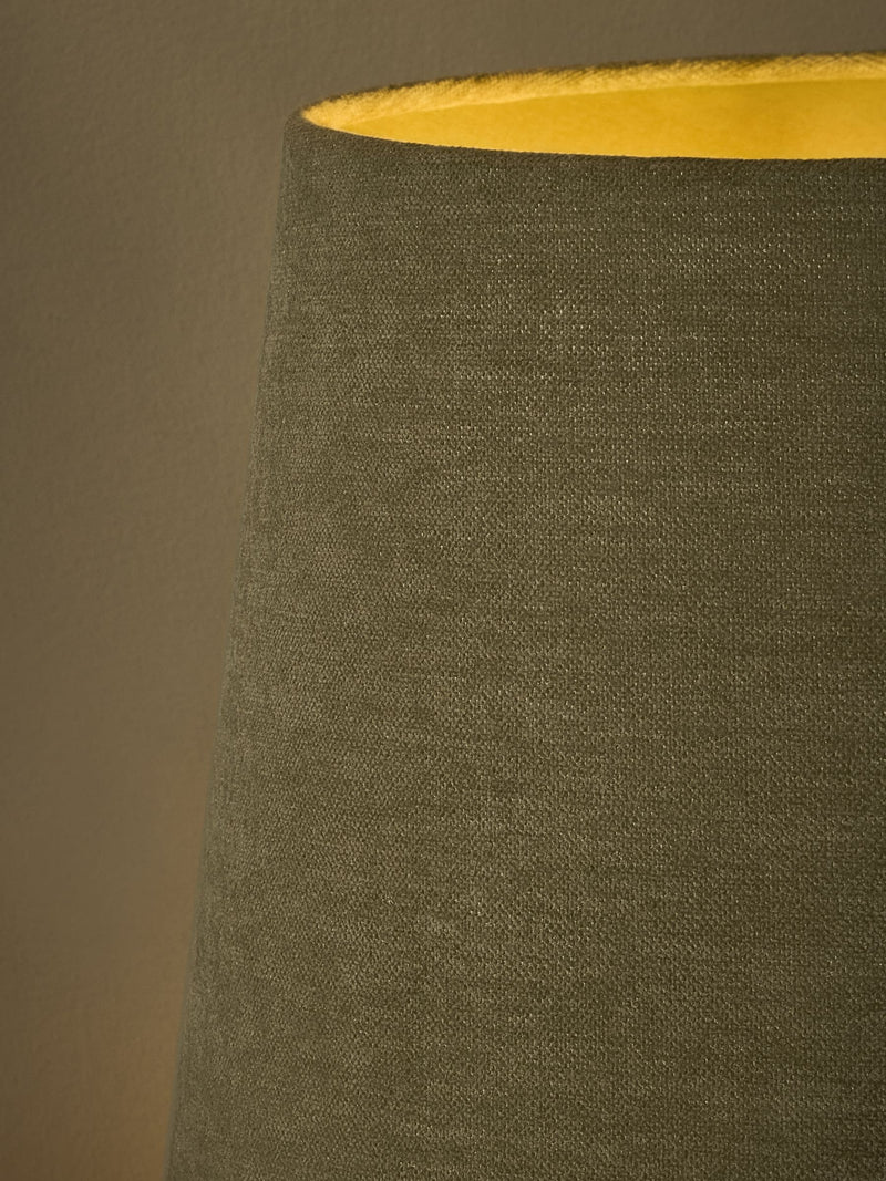 Light olive green chenille tapered ceiling lamp shade (British brand)