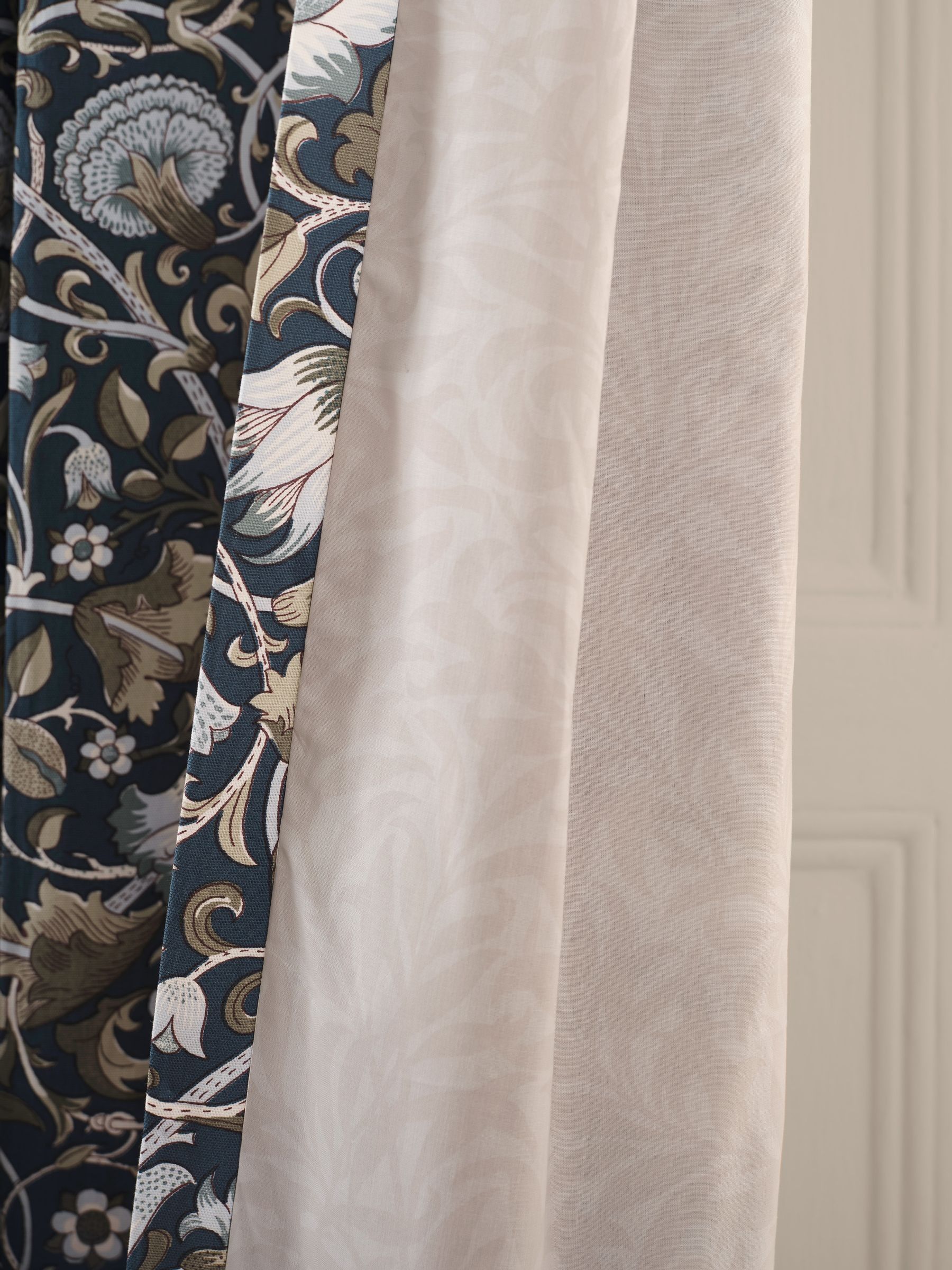 William Morris At Home Prussian blue Lodden eyelet curtains (British brand)