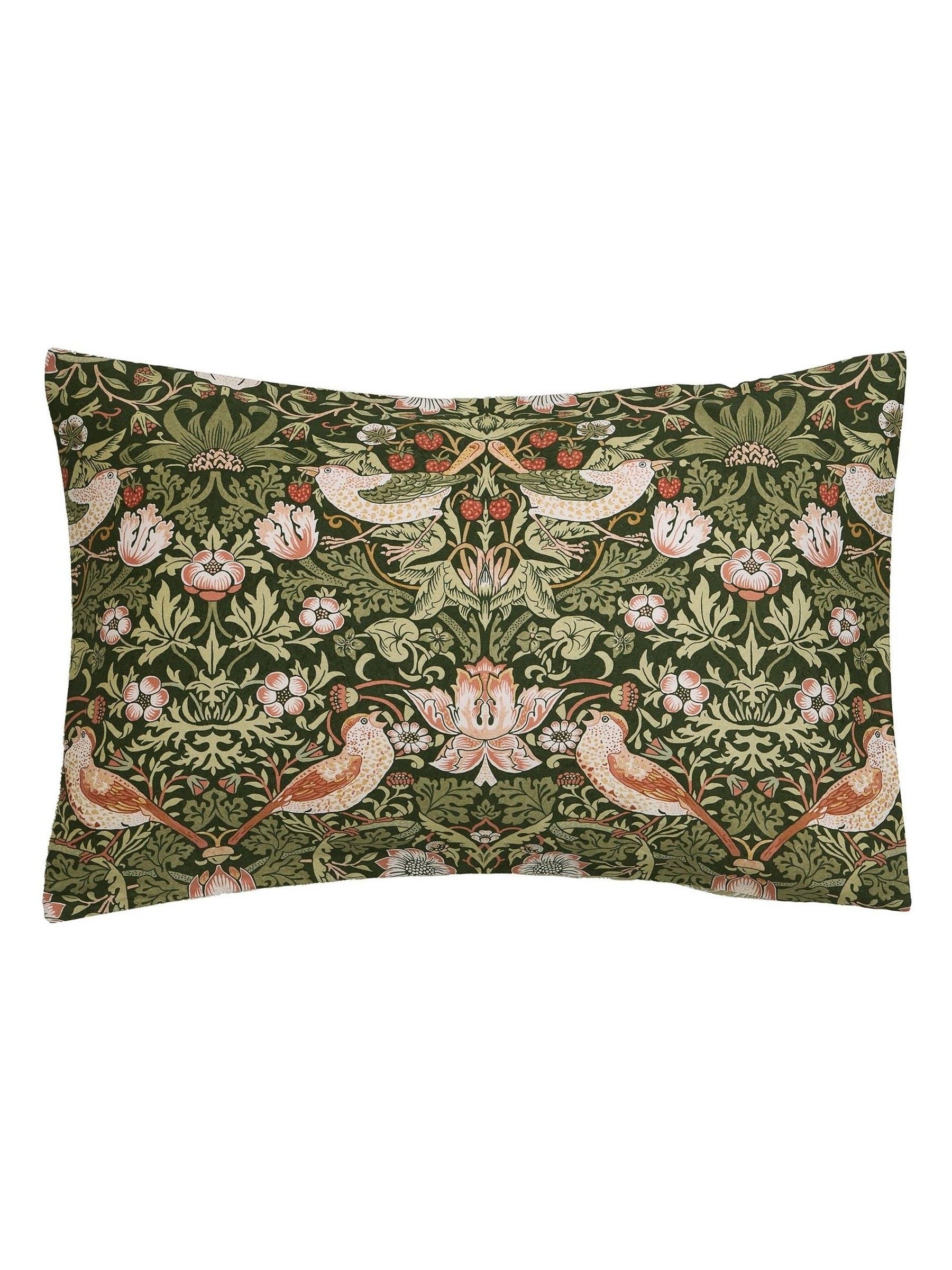 William Morris Strawberry Thief pillowcases nettle green - British product