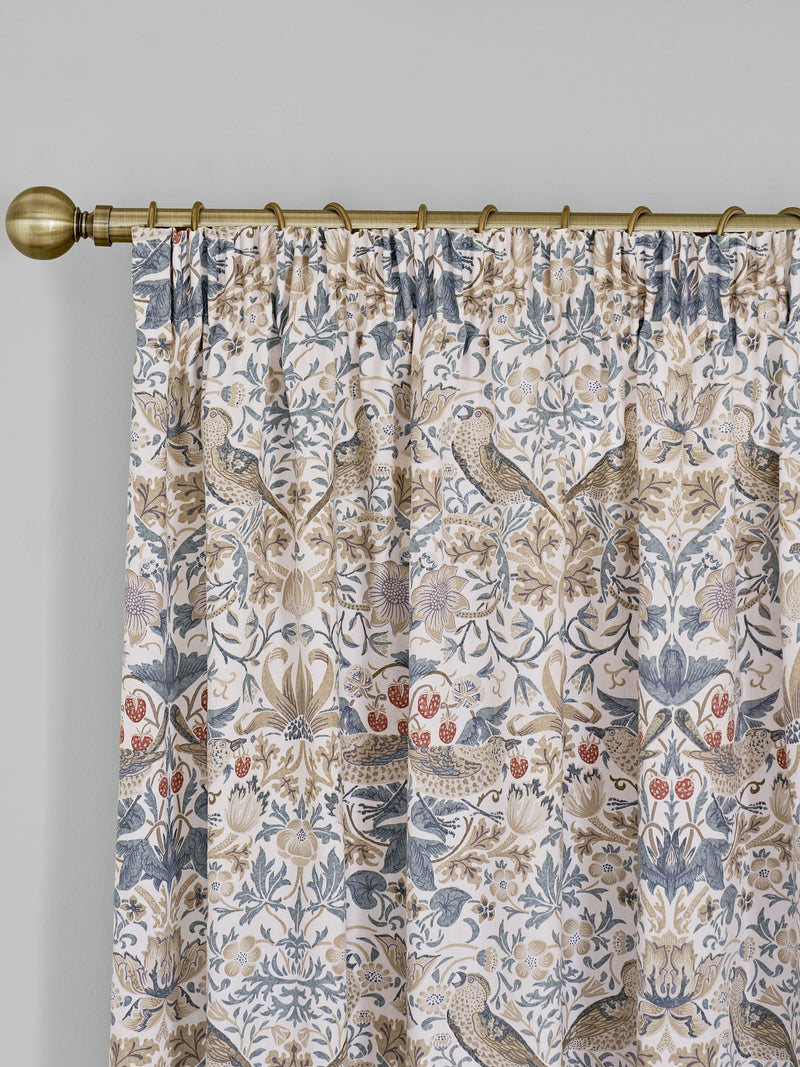 William Morris Strawberry Thief pencil pleat curtains 229cm x 274cm, imported from the UK