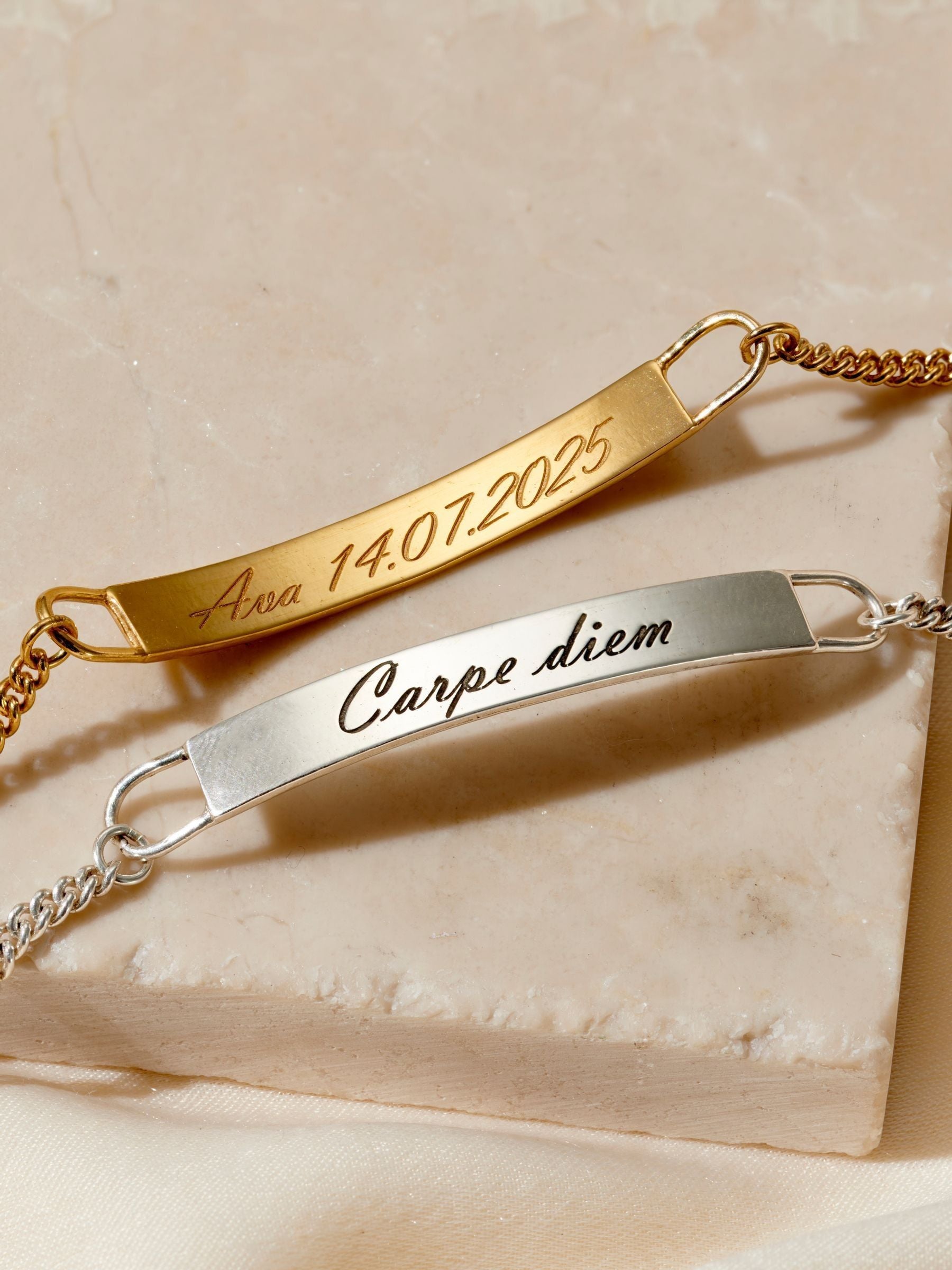 Posh Totty Designs Gold Tone Message ID Bracelet 18cm, imported from the UK