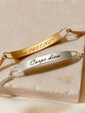 Posh Totty Designs Gold Tone Message ID Bracelet 18cm, imported from the UK