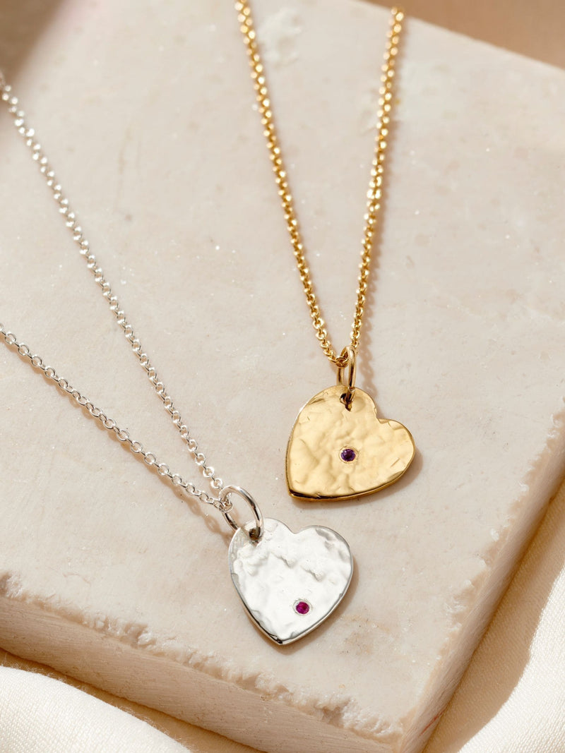 Posh Totty Designs heart birthstone necklace pendant, UK version