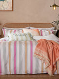 Yvonne Ellen Multi Wobble Stripe 100% Cotton Cover Set