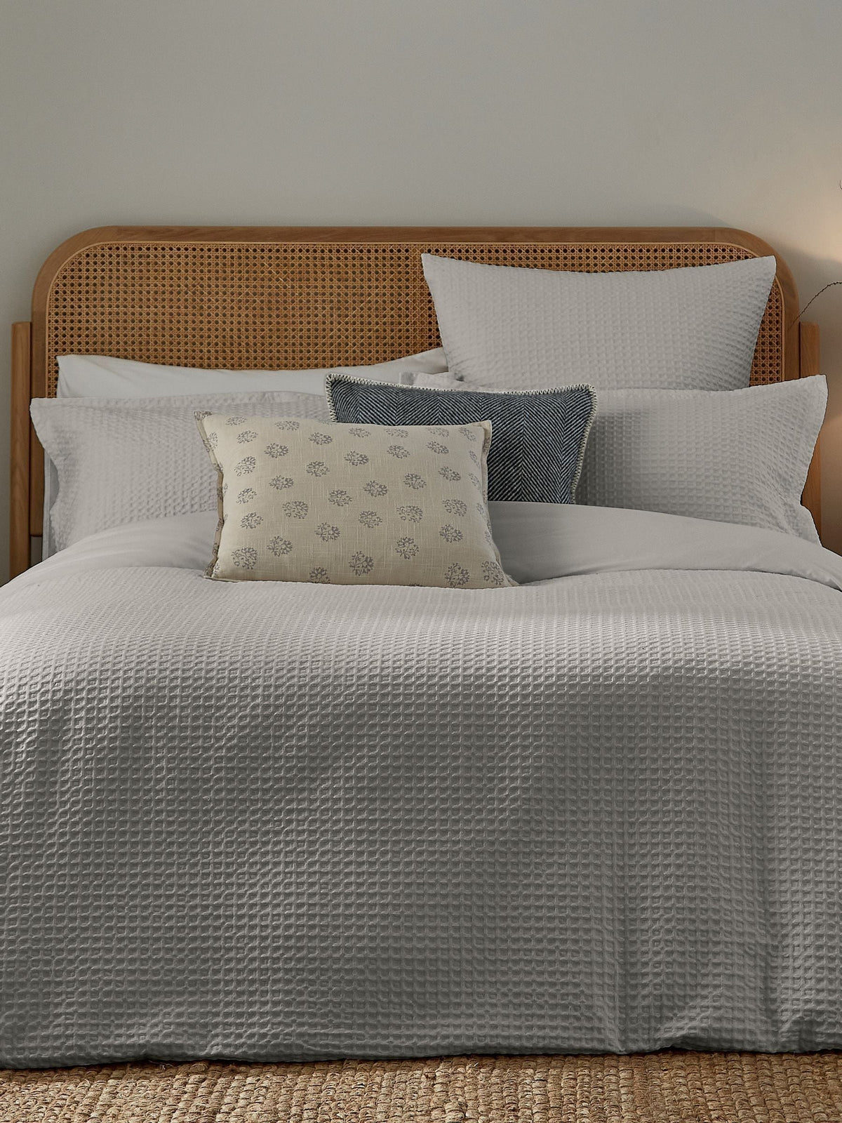 Murmur cloud grey lida waffle duvet set, imported from the UK