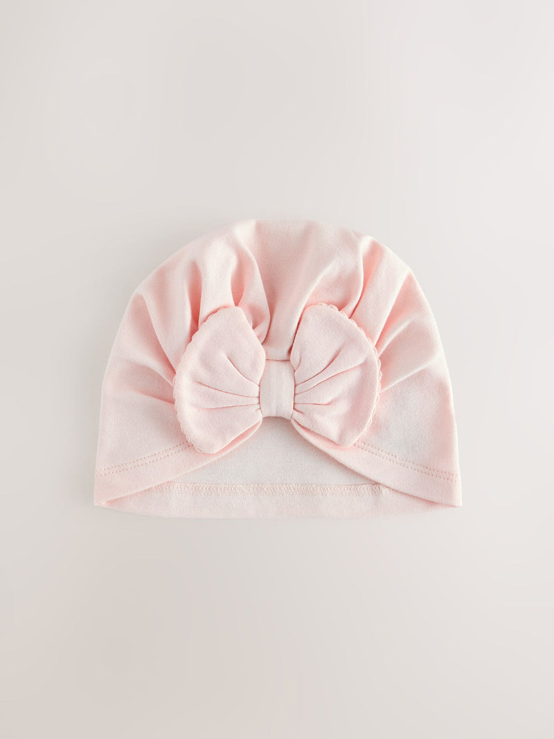 Baby turbans pink white 2 pack 0-18m - British product