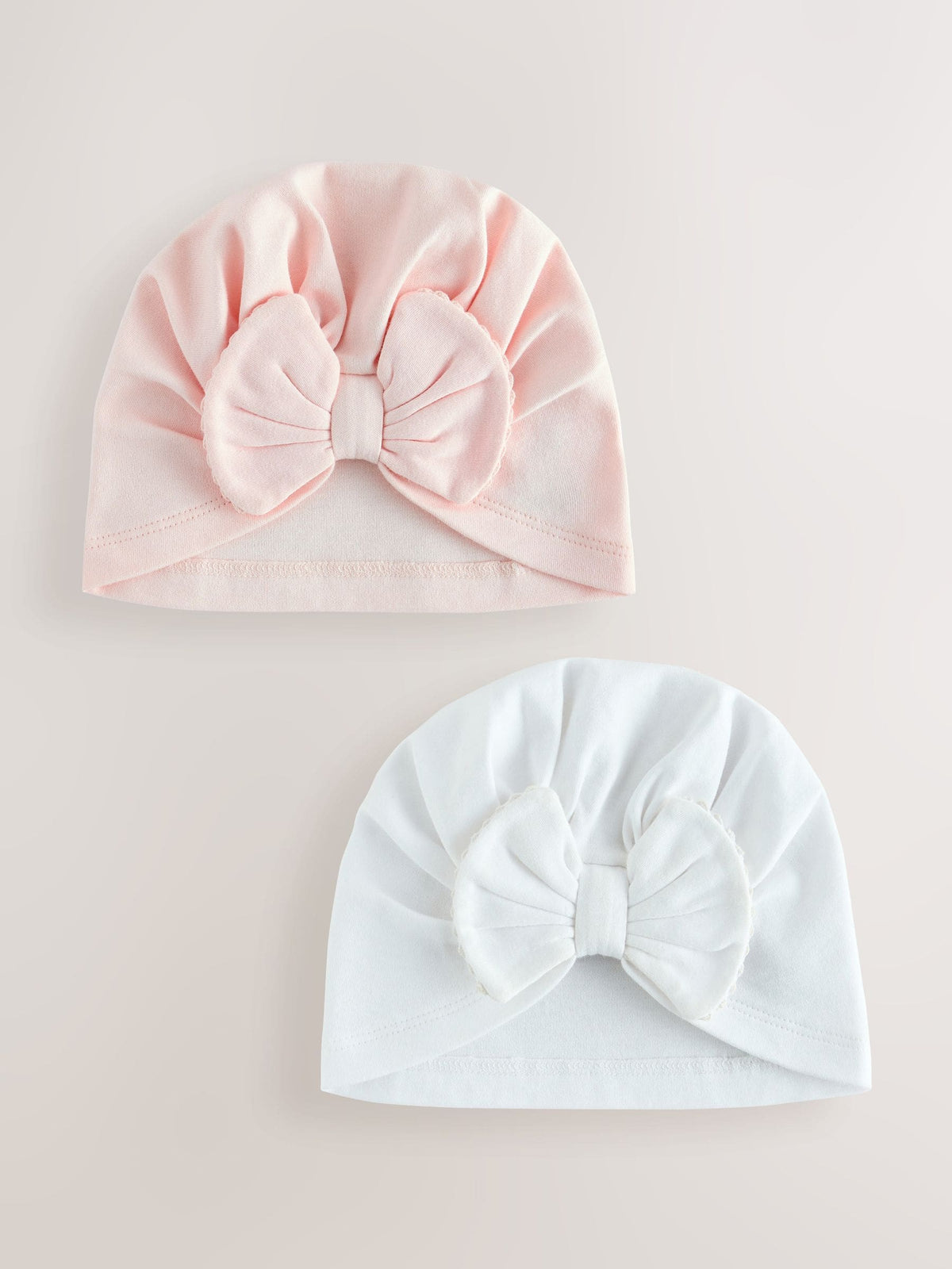 Baby turbans pink white 2 pack 0-18m - British product