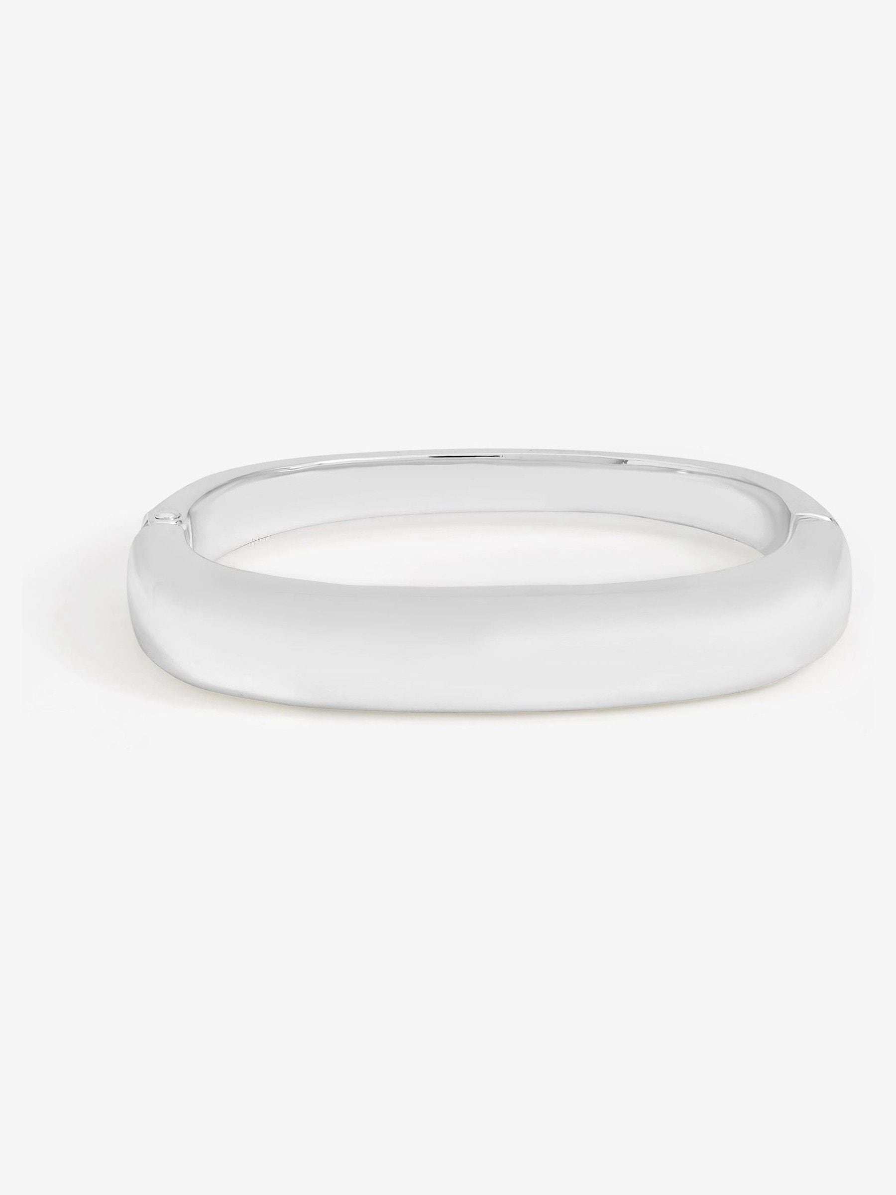 Gold Plated Polished Rectangular Bangle 12mm Wide 50mm Length
