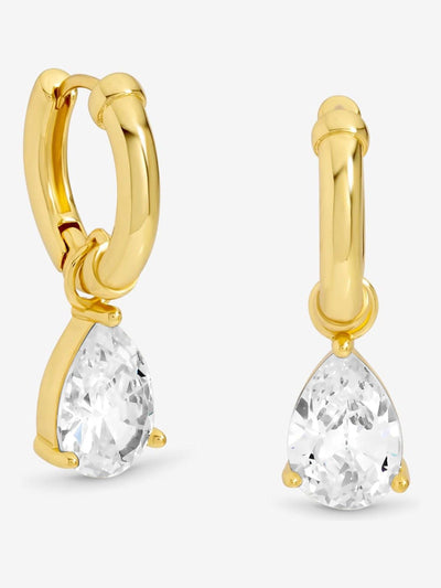 Next Jon Richard Gold Tone 18K Chain and Cubic Zirconia Peardrop Earrings- Buy online at McGrocer