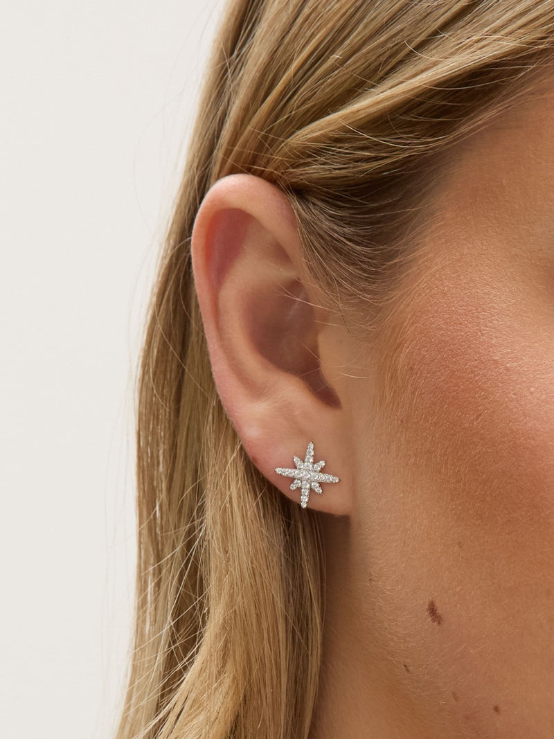 Jon Richard Metallic Rhodium Plated and Pave Star Jewellery Set, UK version