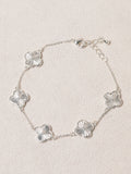 Jon Richard diamond cut clover gold-plated bracelet with 8 inch chain, UK version