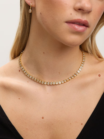 Next Jon Richard Gold Plated 18K Crystal Tennis Necklace 17 inch- Buy online at McGrocer